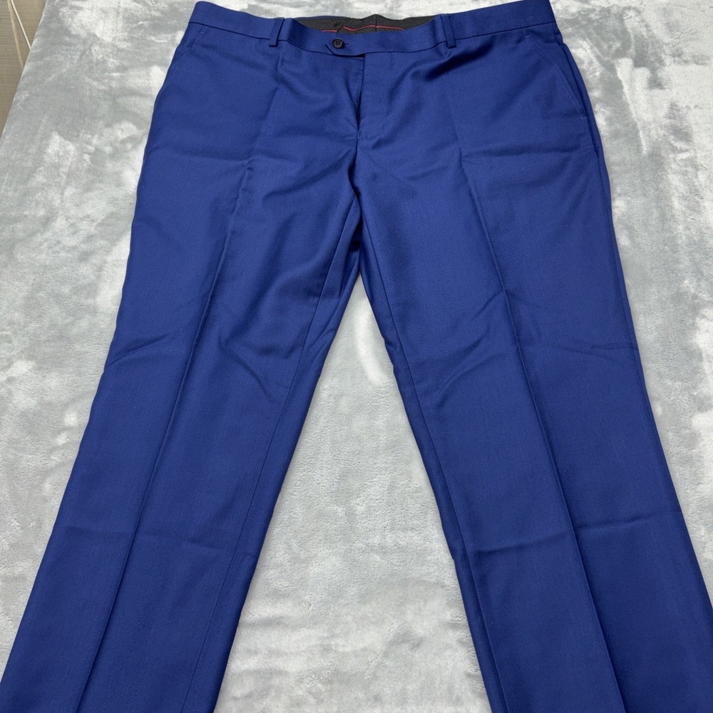 NWT Renoir Classic Nopleat Pants Men's R42x36 Unfinished Hem Royal Blue